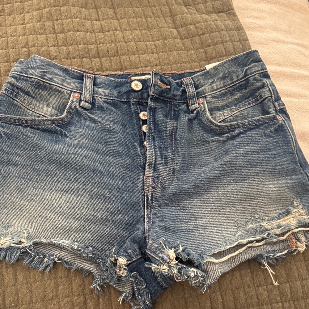 We The Free Distressed Blue Jean Shorts